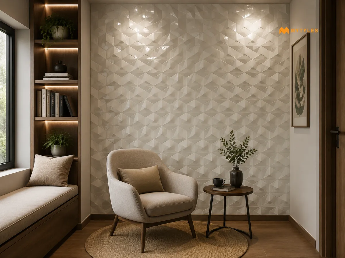 Glossy White 3D Ceramic Wall Tiles 